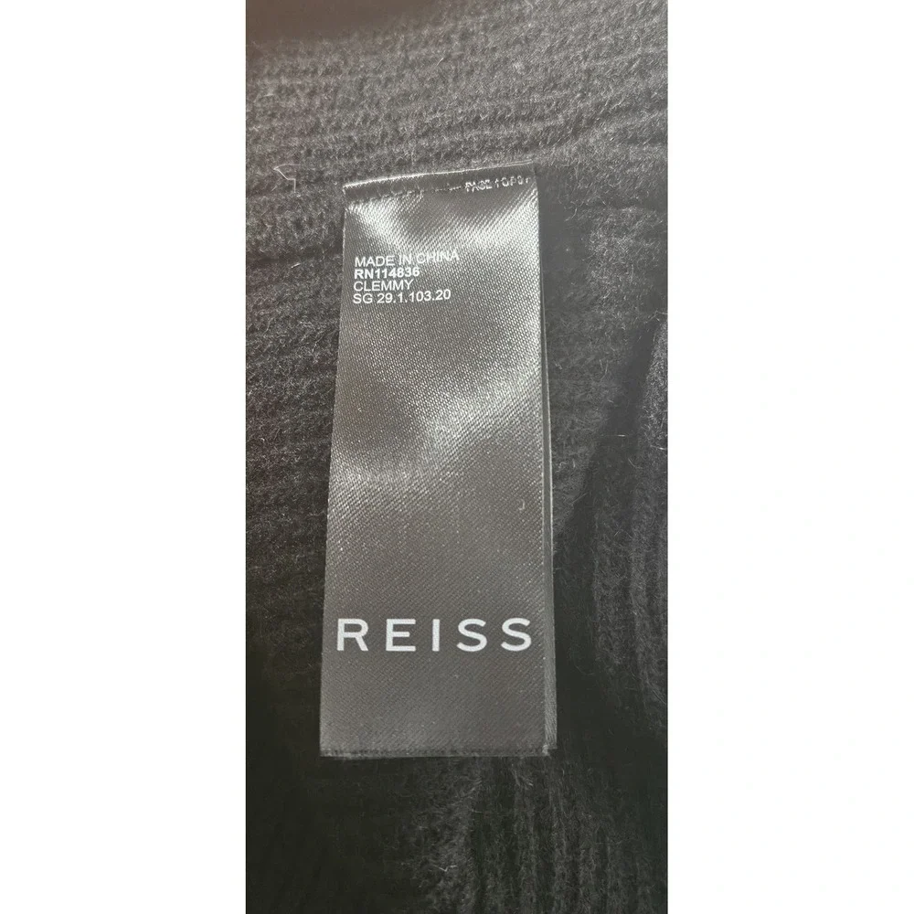 REISS Clem Sleeveless Turtleneck Sweater Dress wool cashmere blend Black‎ Size L